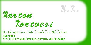 marton kortvesi business card